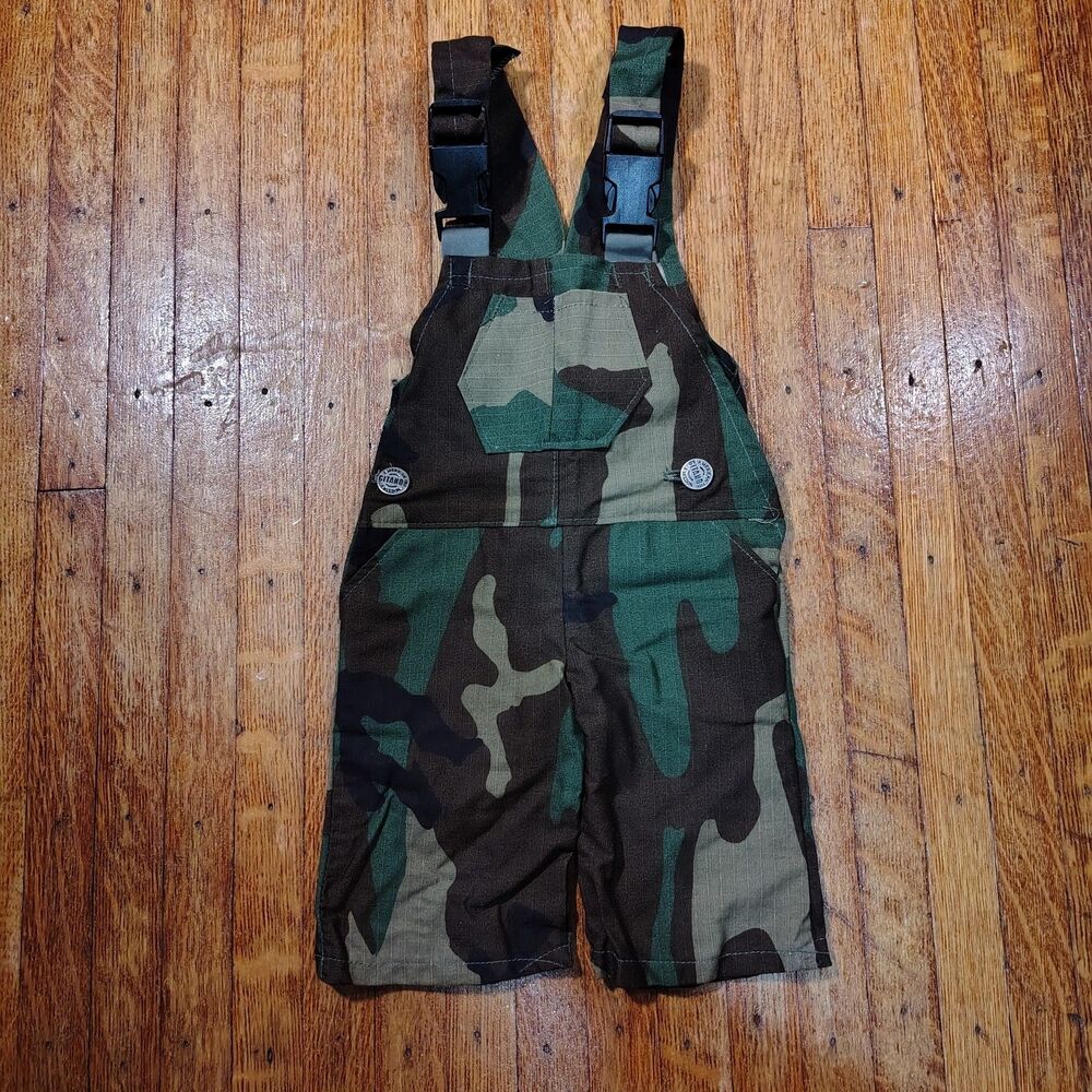 VTG Baby Camouflage Overalls Size 0-3 Month/T488